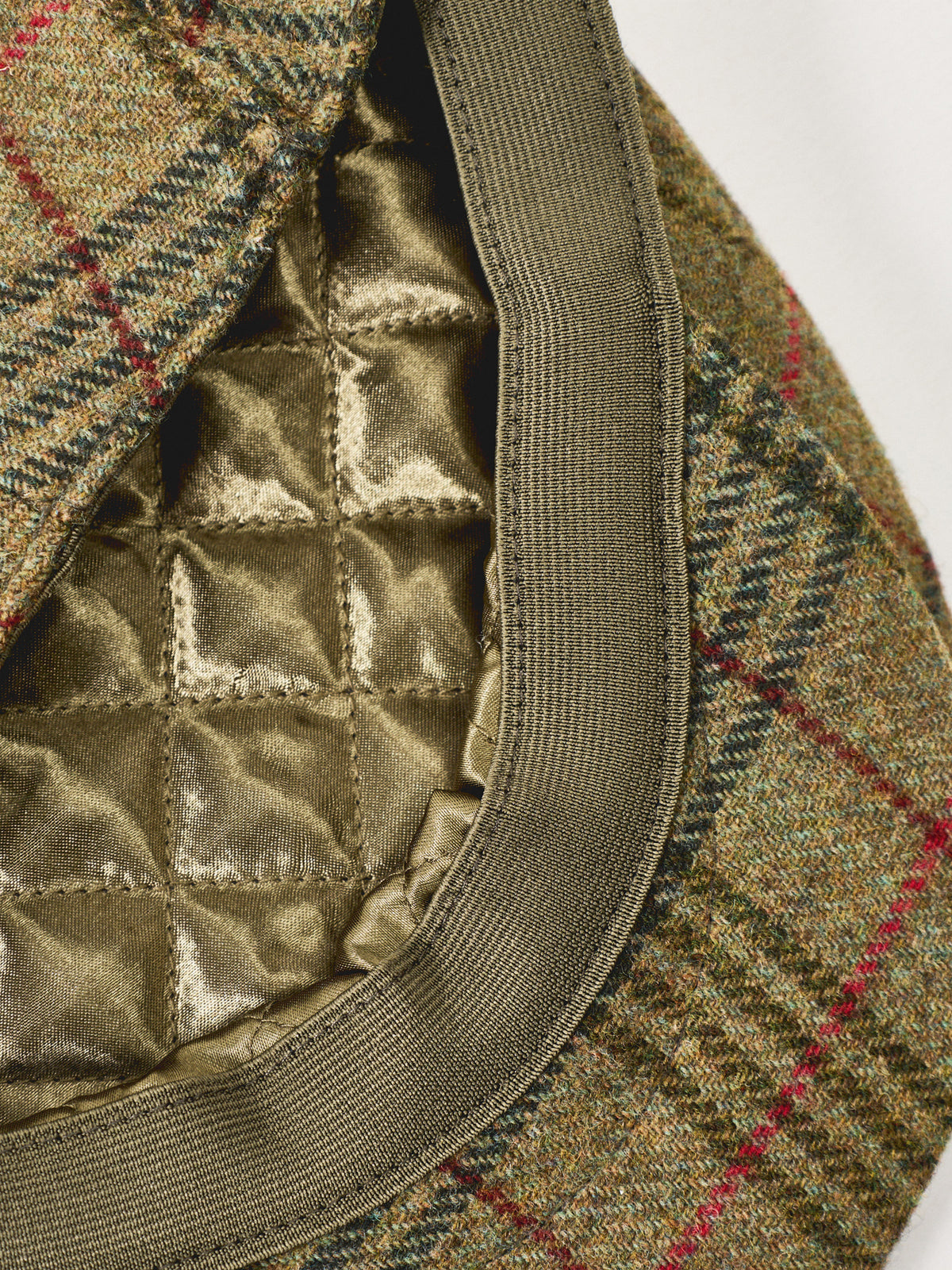 Wool Fonthill Check Tweed Flat Cap - Sage
