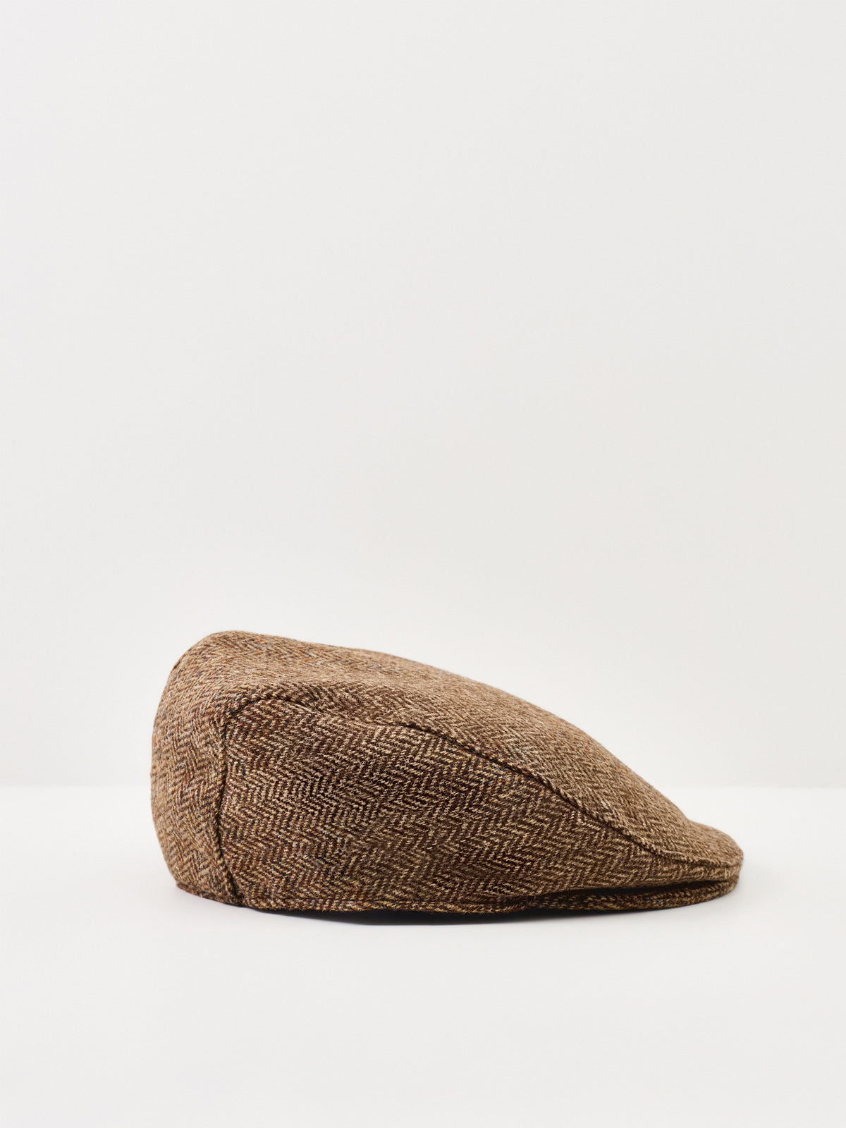 Wool Manorbrook Herringbone Tweed Cap - Chocolate