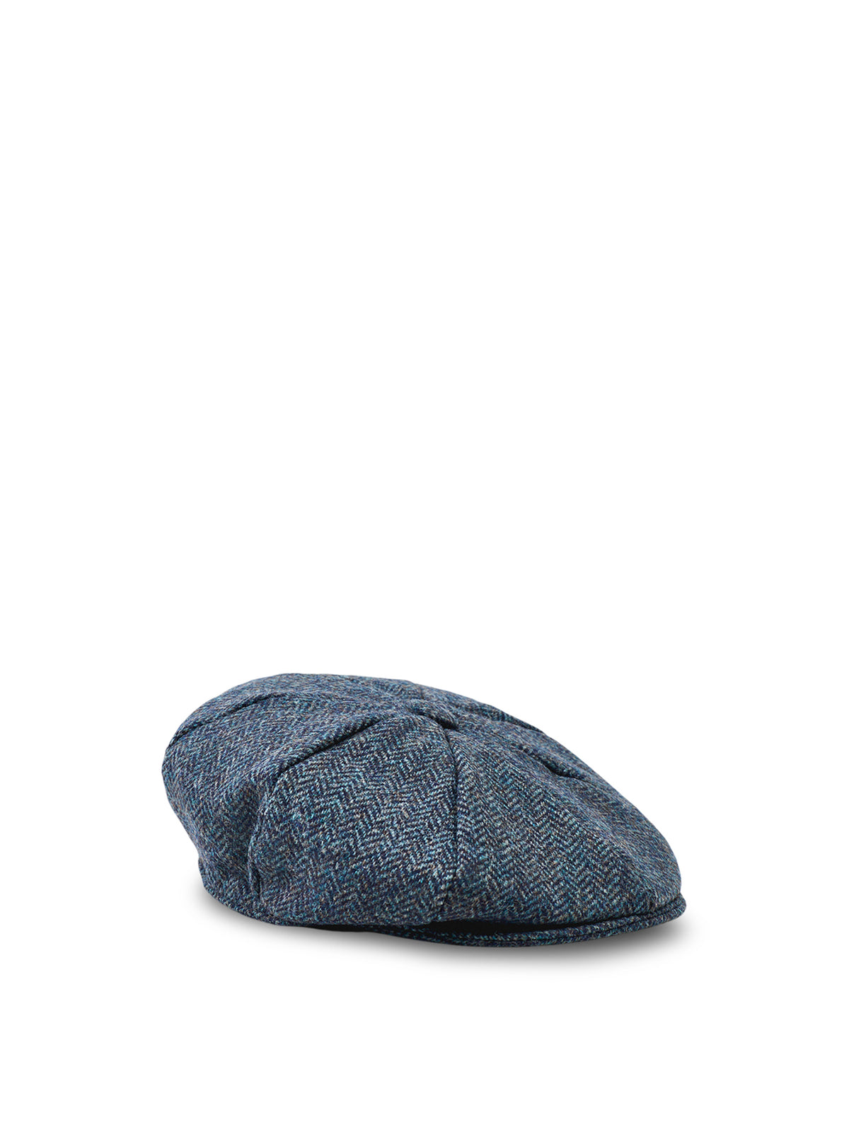 Wool Durleigh 8-Piece Herringbone Flat Cap - Navy