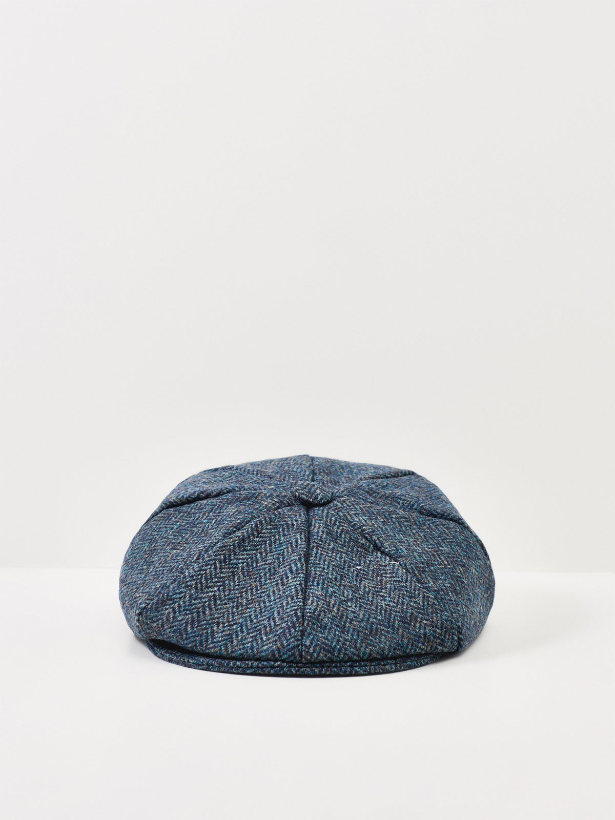Wool Durleigh 8-Piece Herringbone Flat Cap - Navy