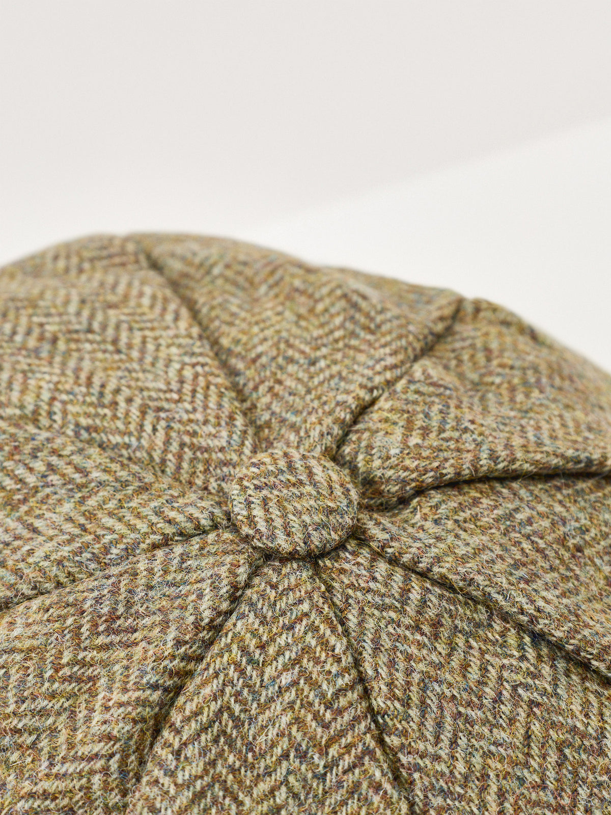 Wool Durleigh 8-Piece Herringbone Flat Cap - Spruce