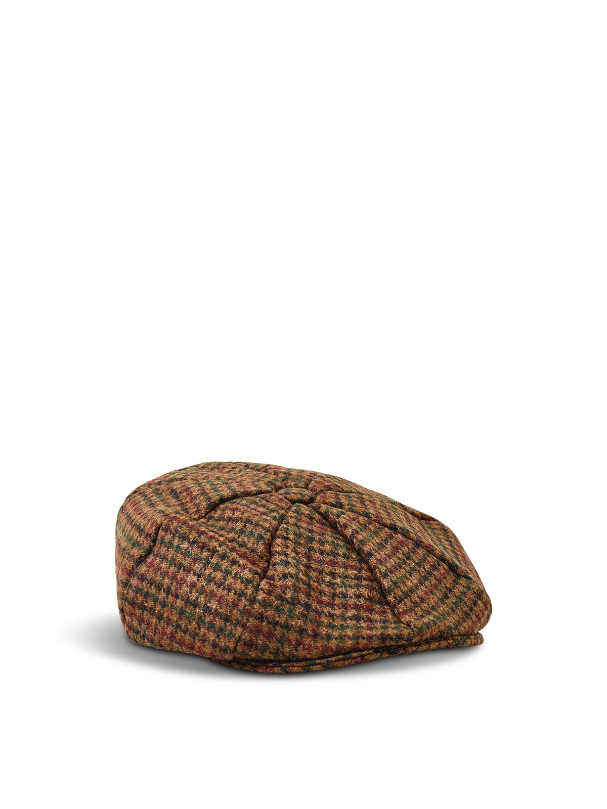 Wool Blagdon Dogtooth 8-Piece Flat Cap - Cognac