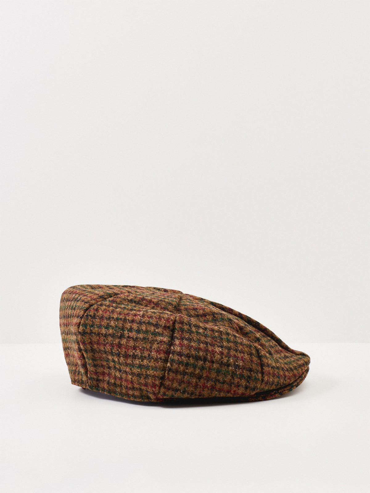 Wool Blagdon Dogtooth 8-Piece Flat Cap - Cognac