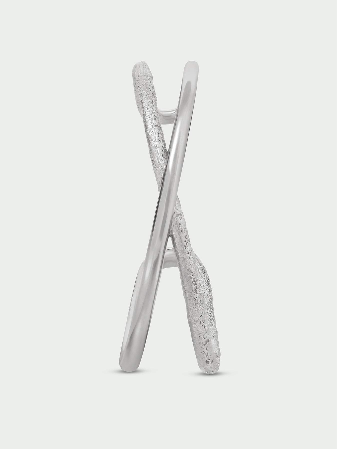 Silver-Plated Interlocked Open Bangle