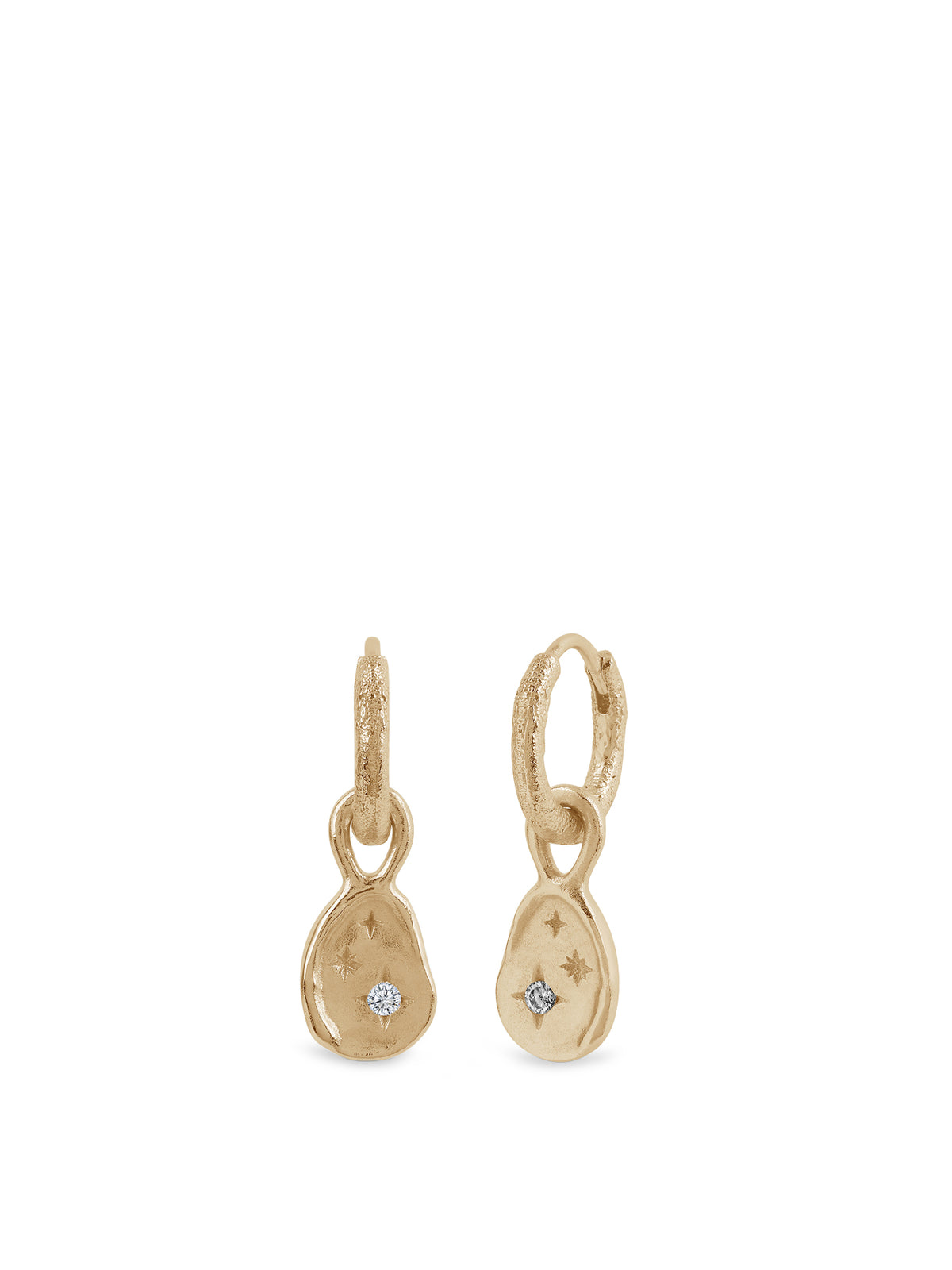 Double Star Drop Hoop Earrings