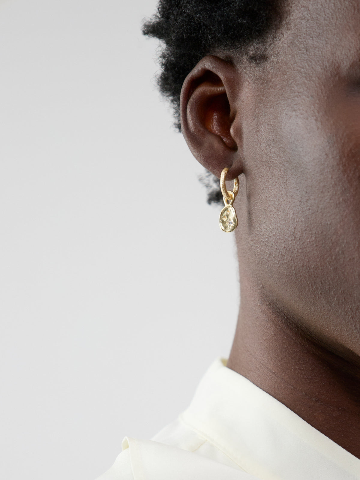 Double Star Drop Hoop Earrings