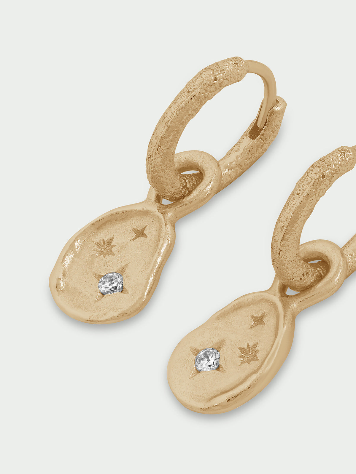 Double Star Drop Hoop Earrings