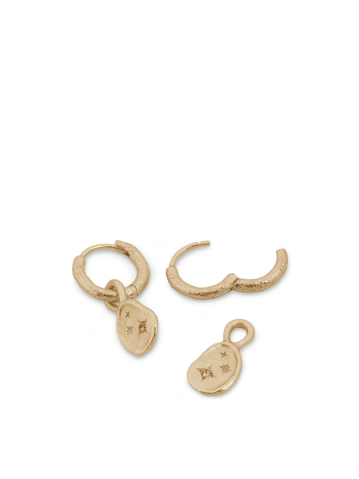 Double Star Drop Hoop Earrings
