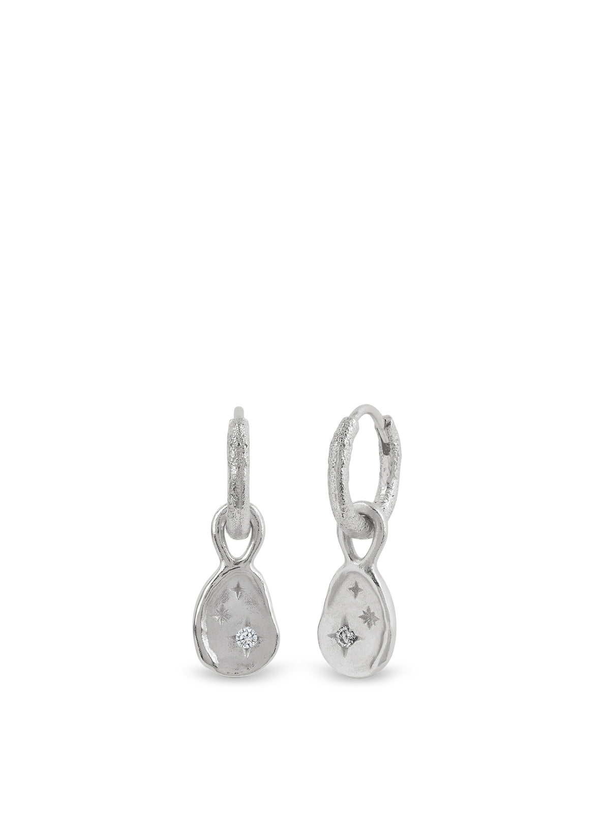 Double Star Drop Hoop Earrings