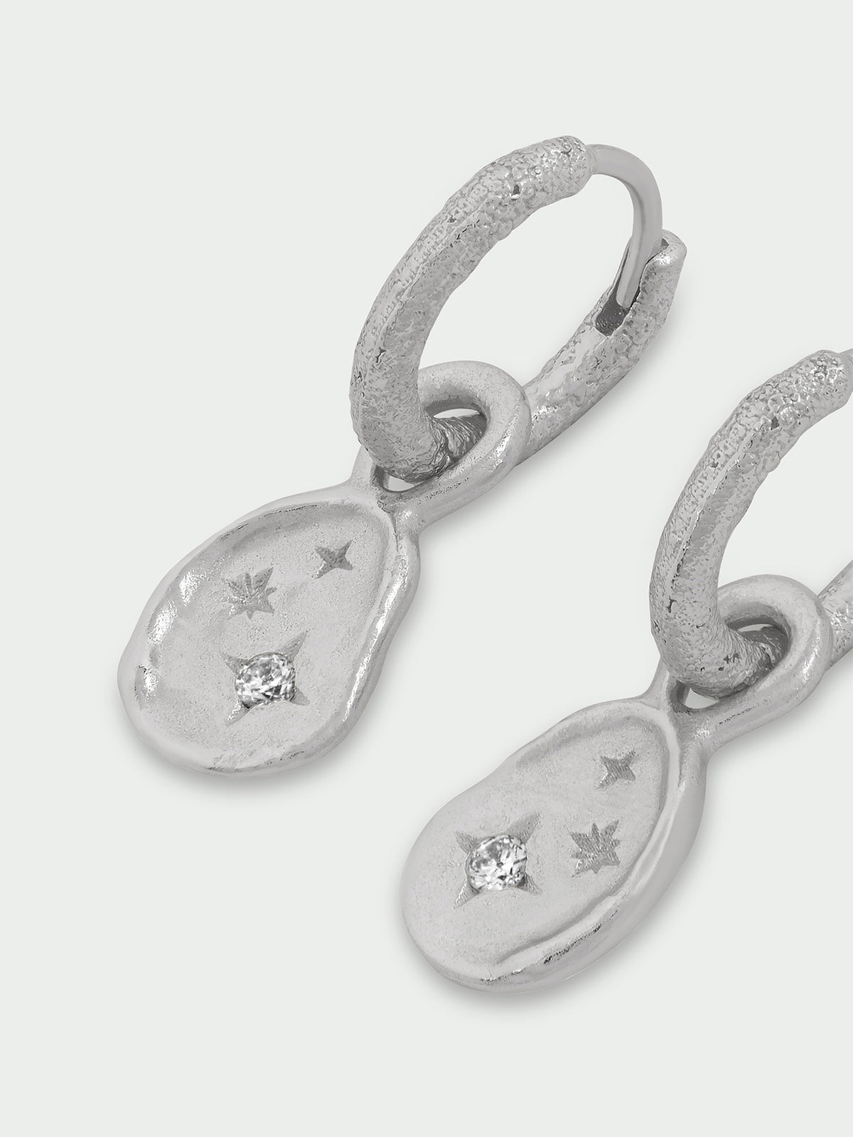 Double Star Drop Hoop Earrings