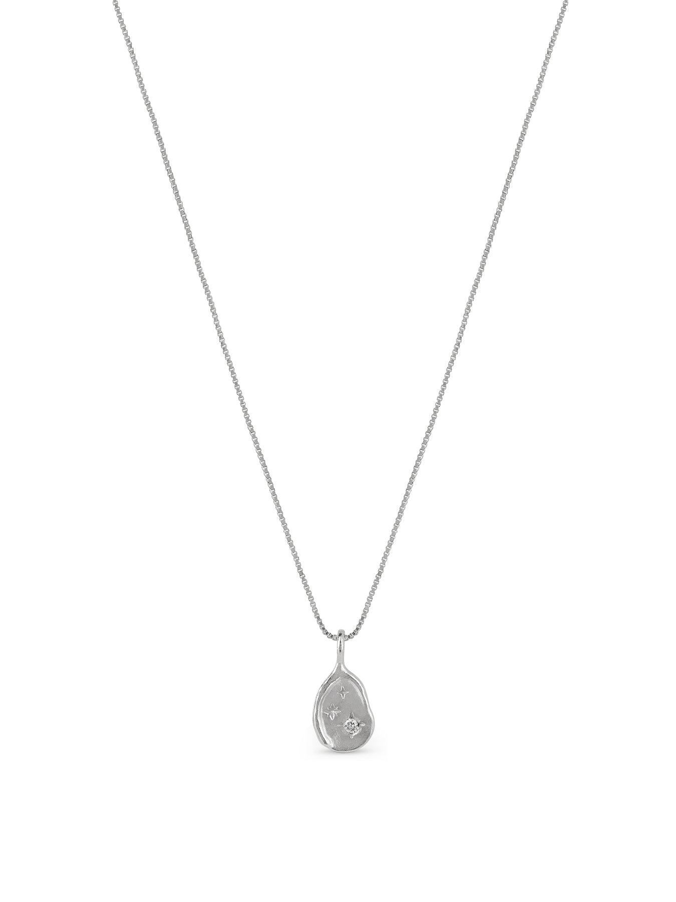 Silver-Plated Star Disc Pendant Necklace