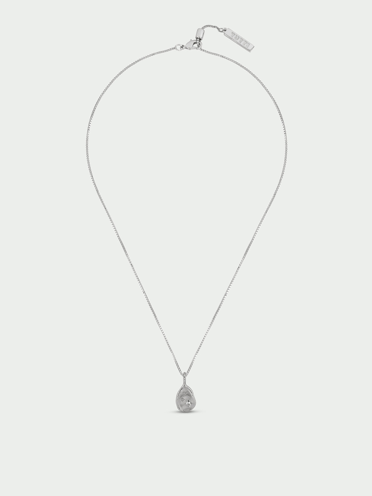 Silver-Plated Star Disc Pendant Necklace