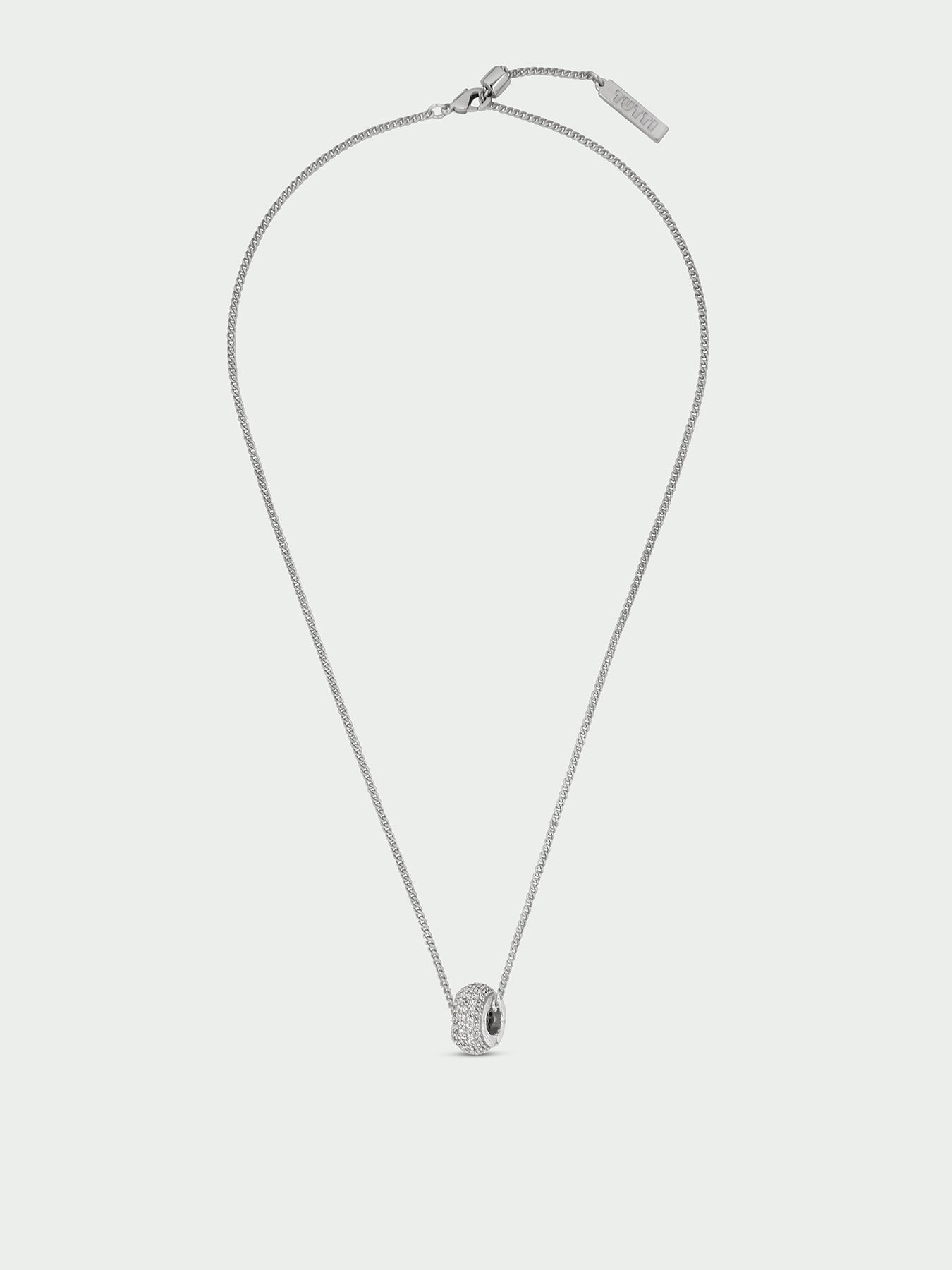 Silver-Plated Mini Cubic Zirconia Pendant Necklace