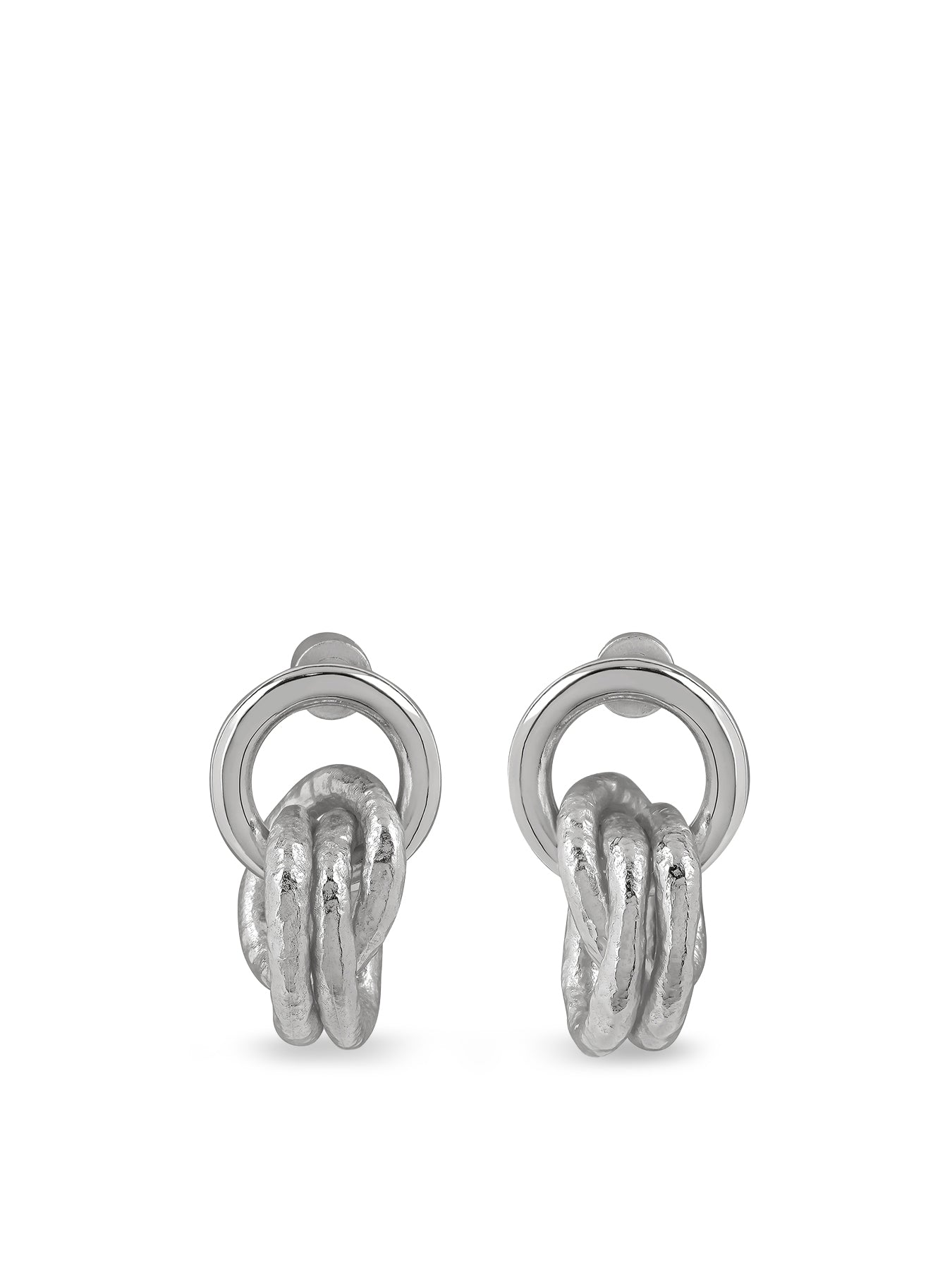 Silver-Plated Multi Interlocked Hoop Earrings