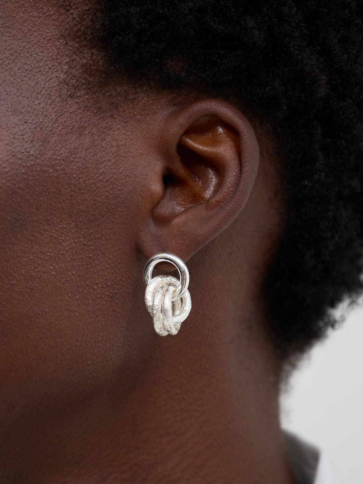 Silver-Plated Multi Interlocked Hoop Earrings