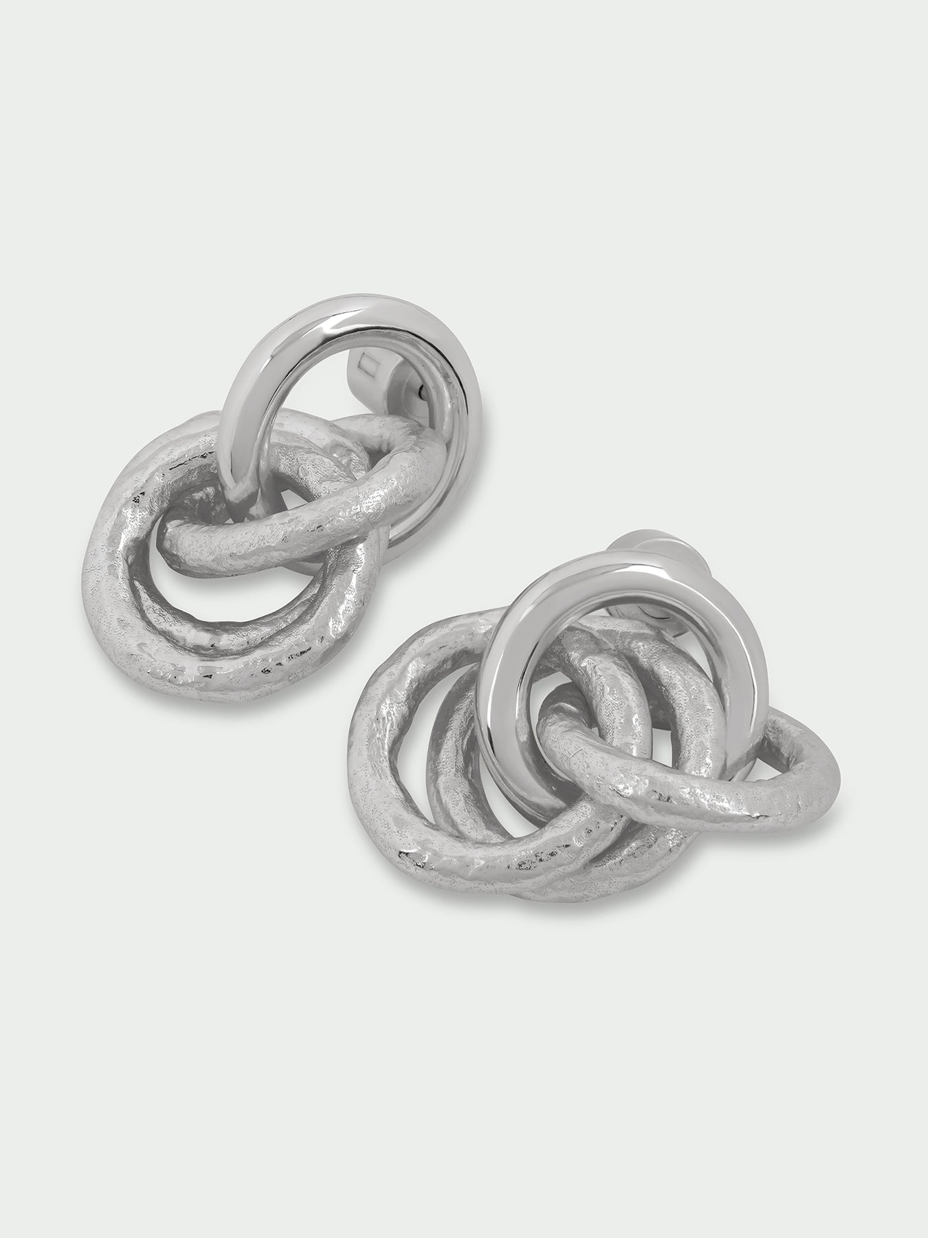 Silver-Plated Multi Interlocked Hoop Earrings