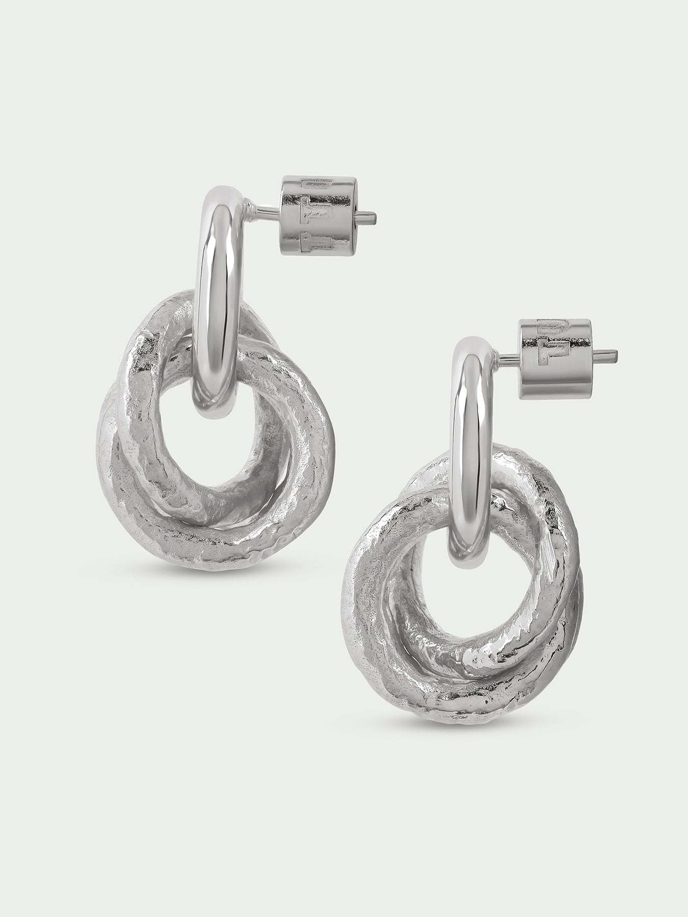 Silver-Plated Multi Interlocked Hoop Earrings