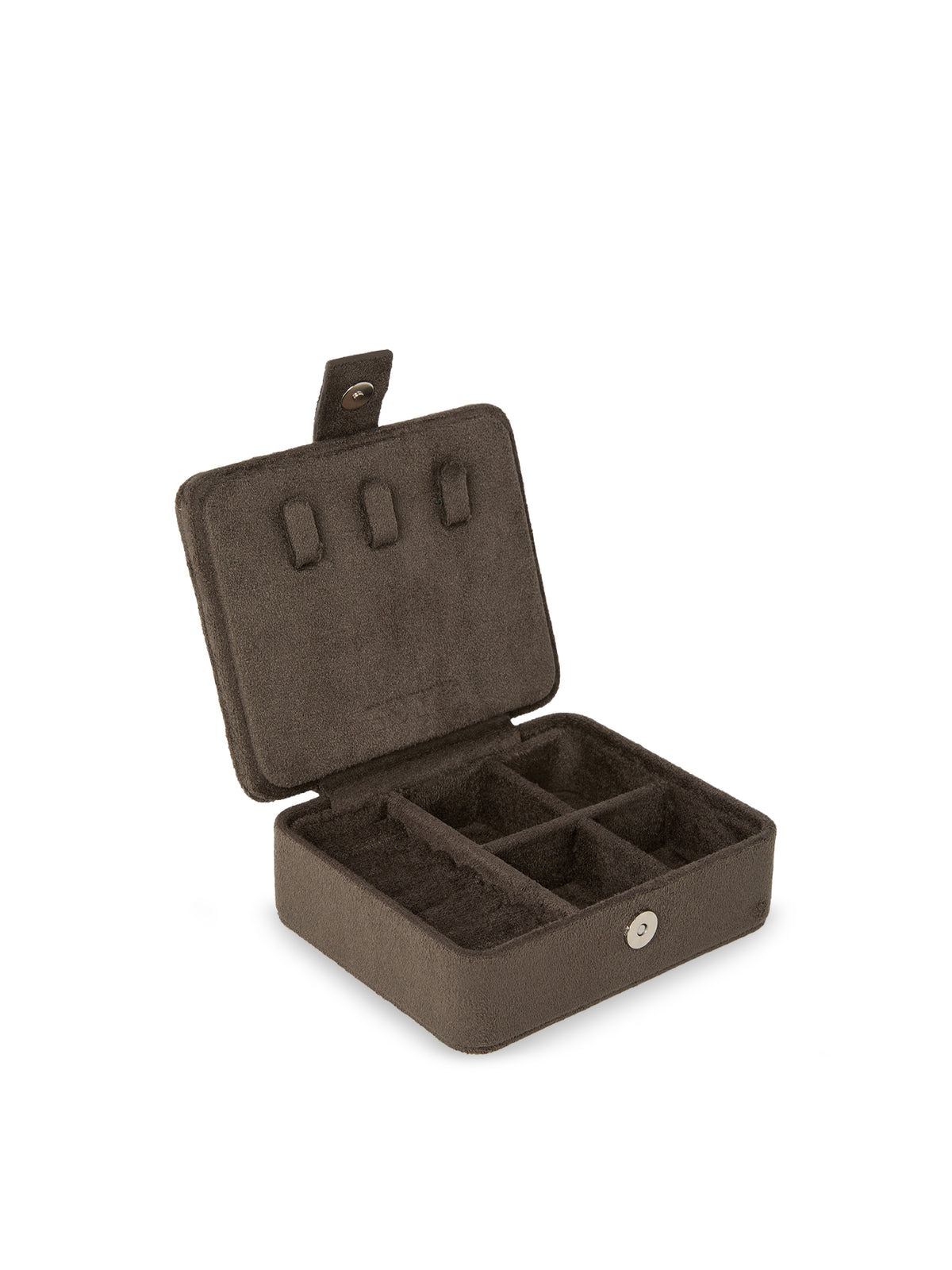 Edge Mini Vegan Suede Jewellery Box - Dark Grey