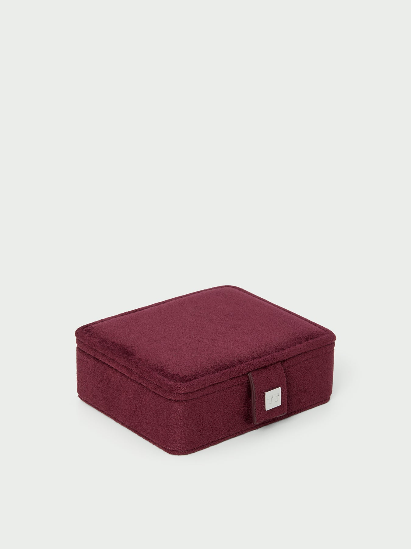 Refine Mini Vegan Suede Jewellery Box - Burgundy