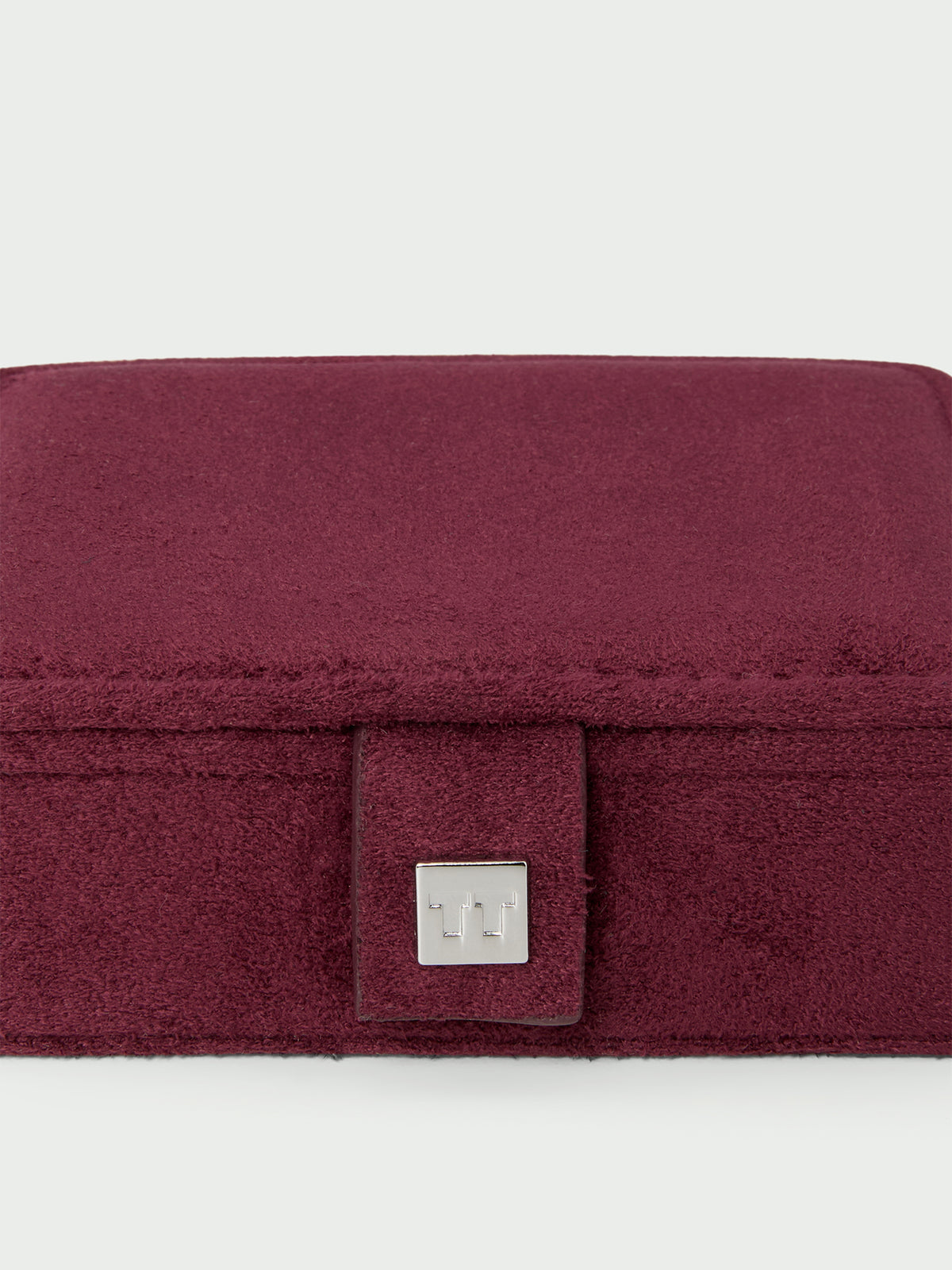Refine Mini Vegan Suede Jewellery Box - Burgundy