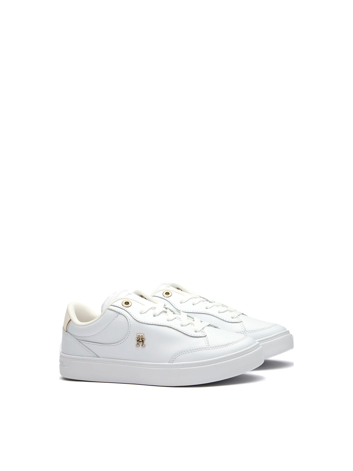 Essential Chic Court Leather Trainers White