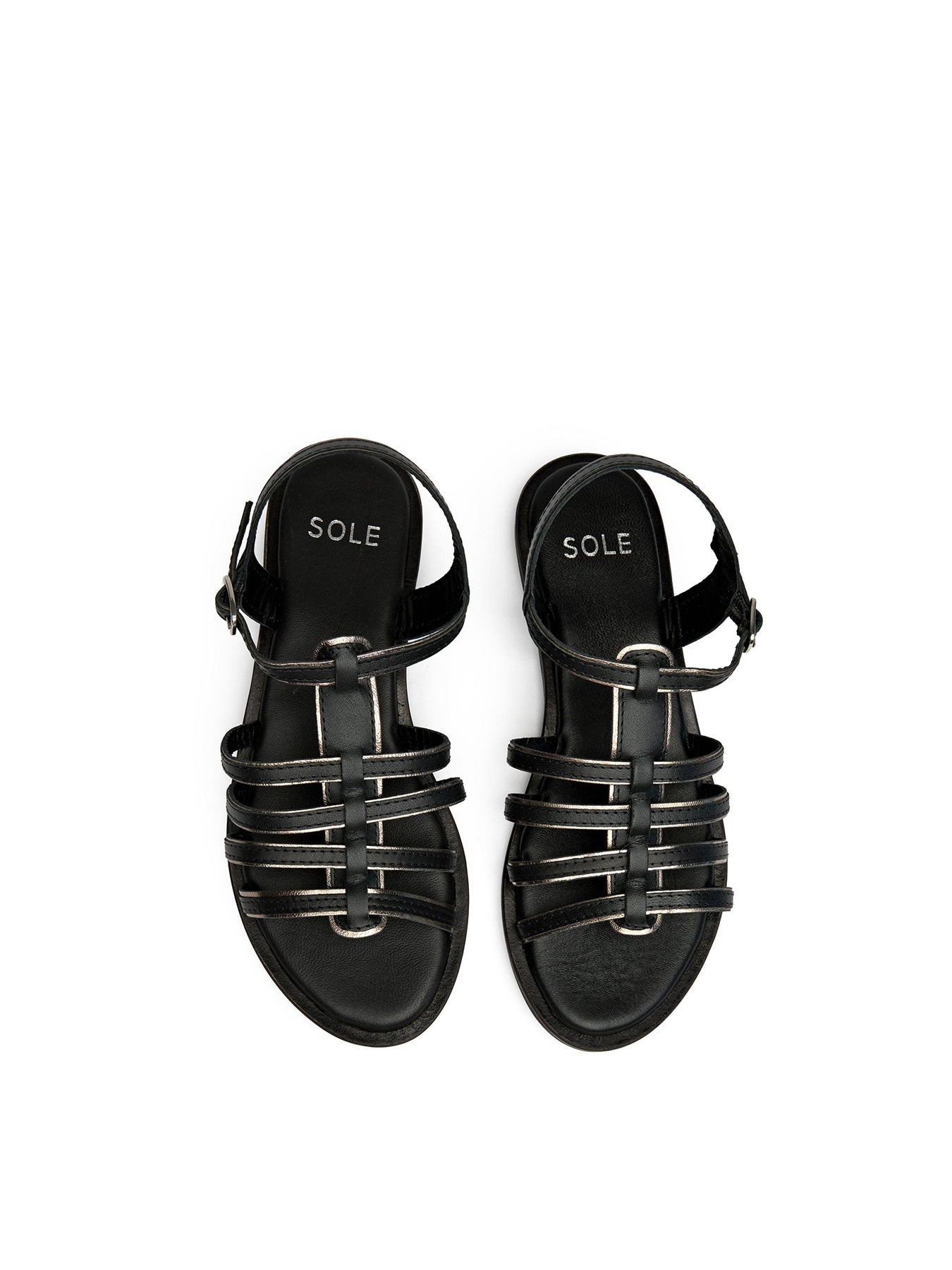 Demi Gladiator Leather Sandals Black