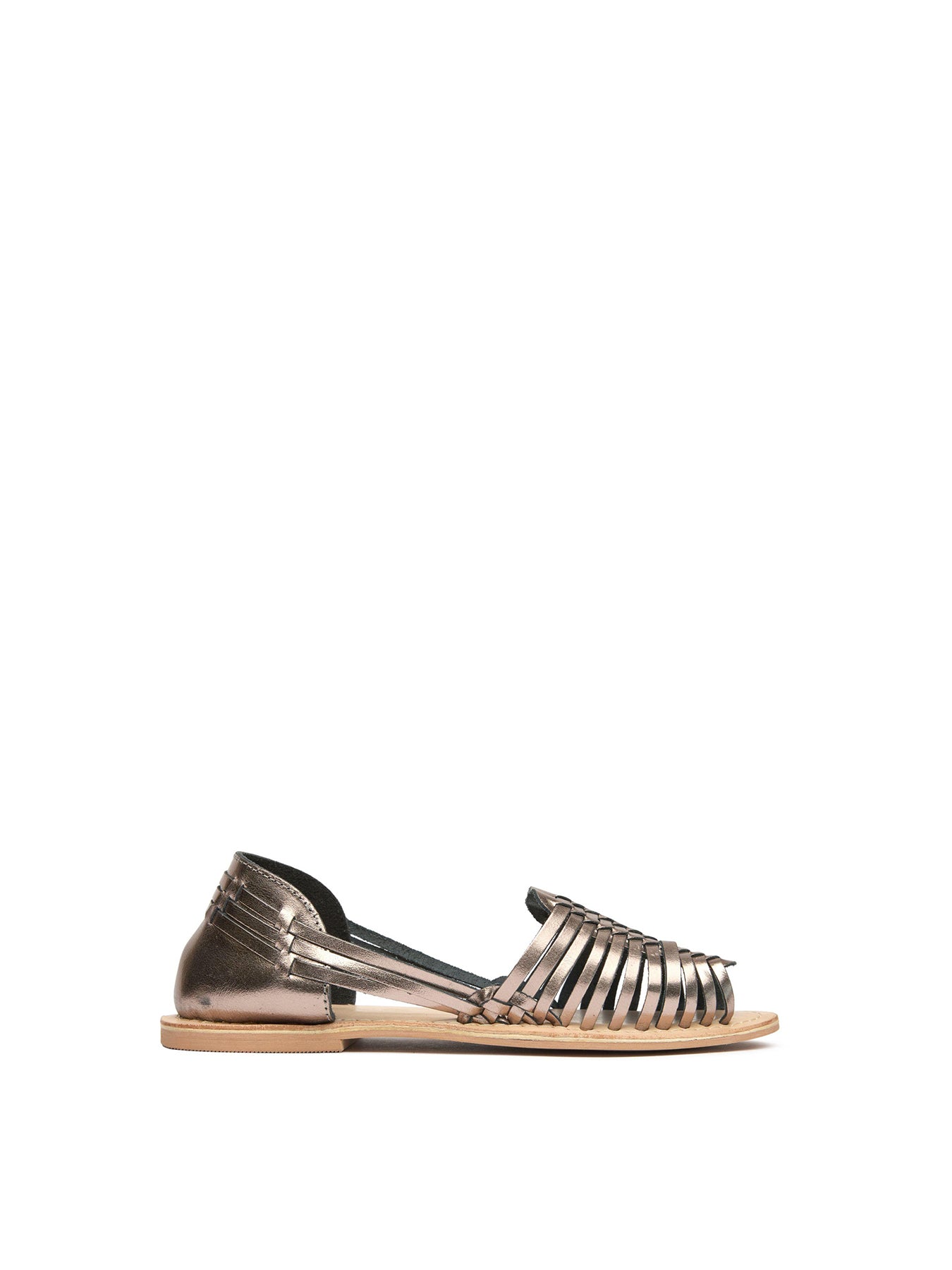 Devin Huarache Leather Sandals Silver