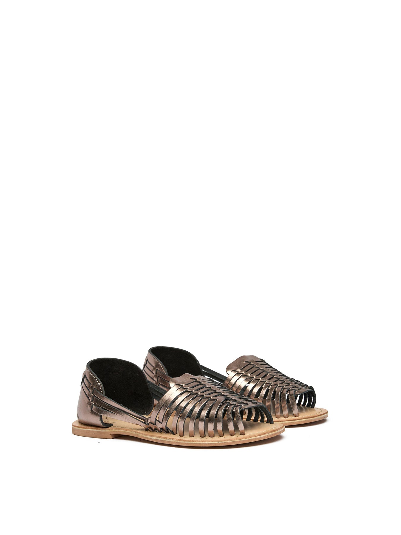 Devin Huarache Leather Sandals Silver