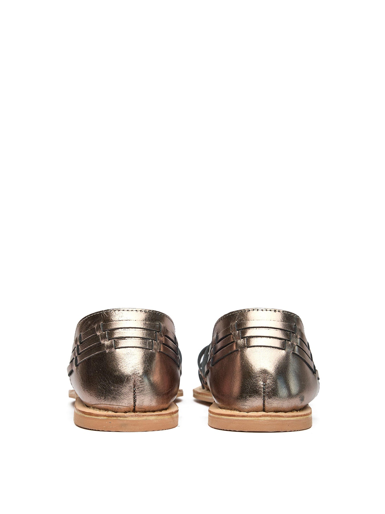 Devin Huarache Leather Sandals Silver