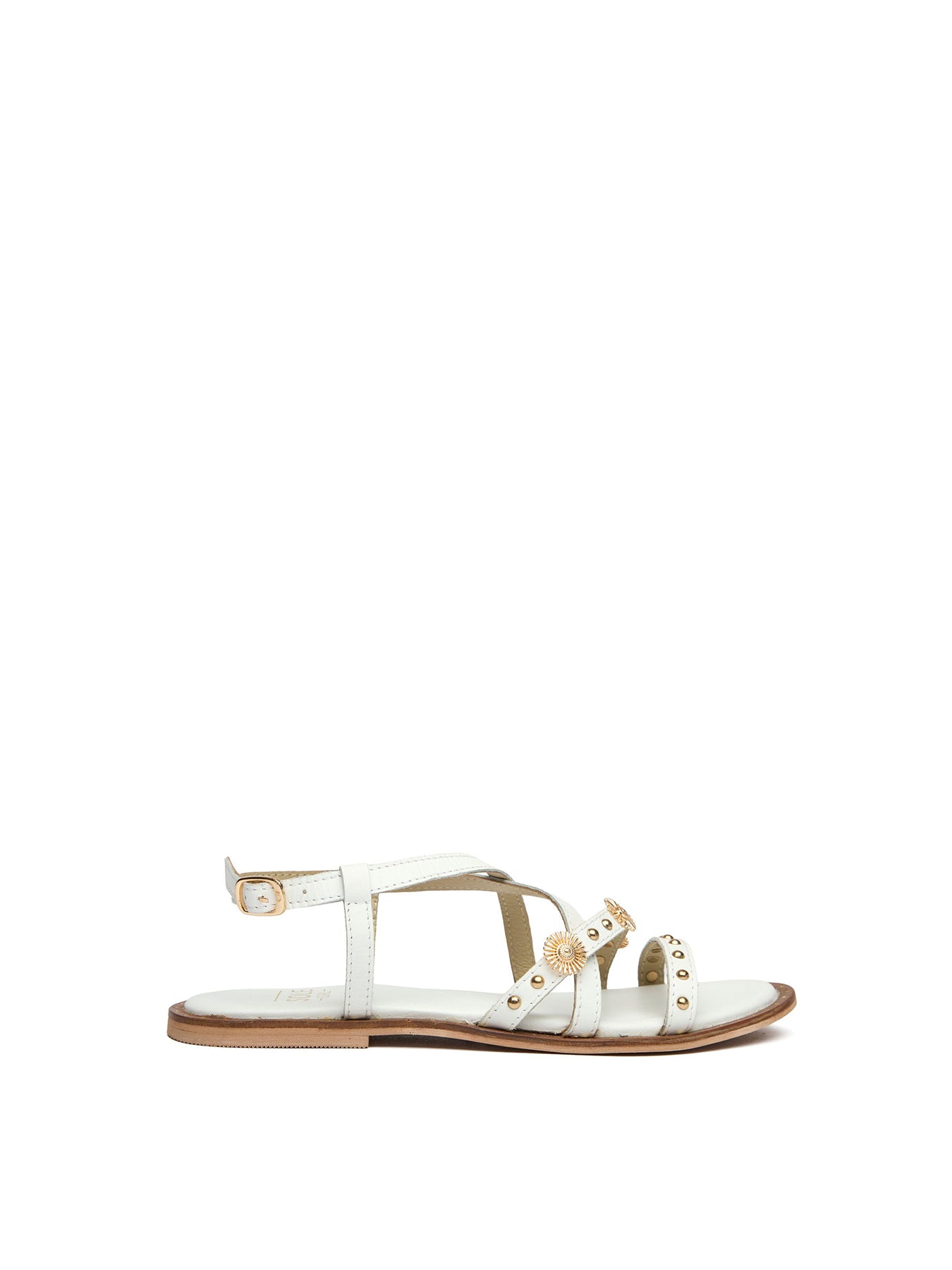 Dream Gladiator Leather Sandals White