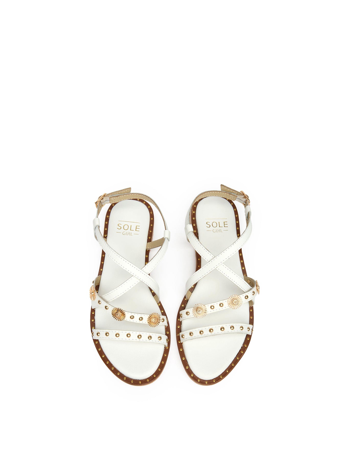 Dream Gladiator Leather Sandals White