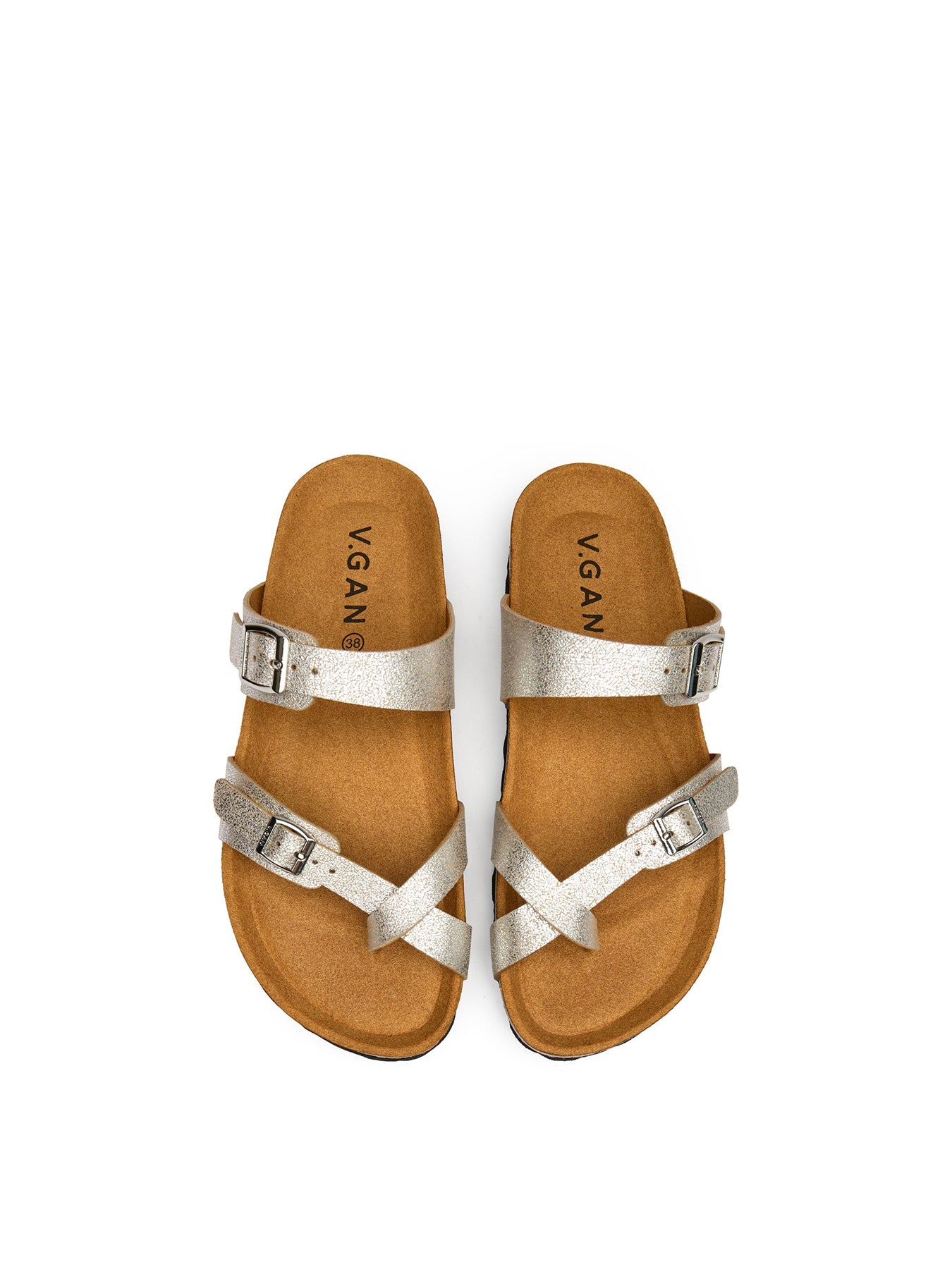 Garlic Comfort Footbed Sandals Silver