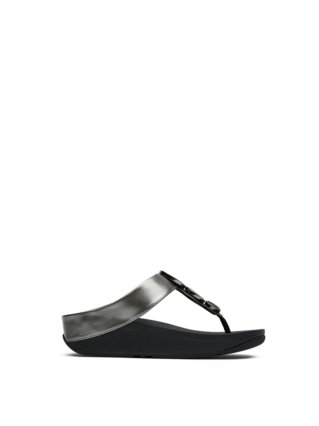Halo Bead Circle Metallic Sandals Silver