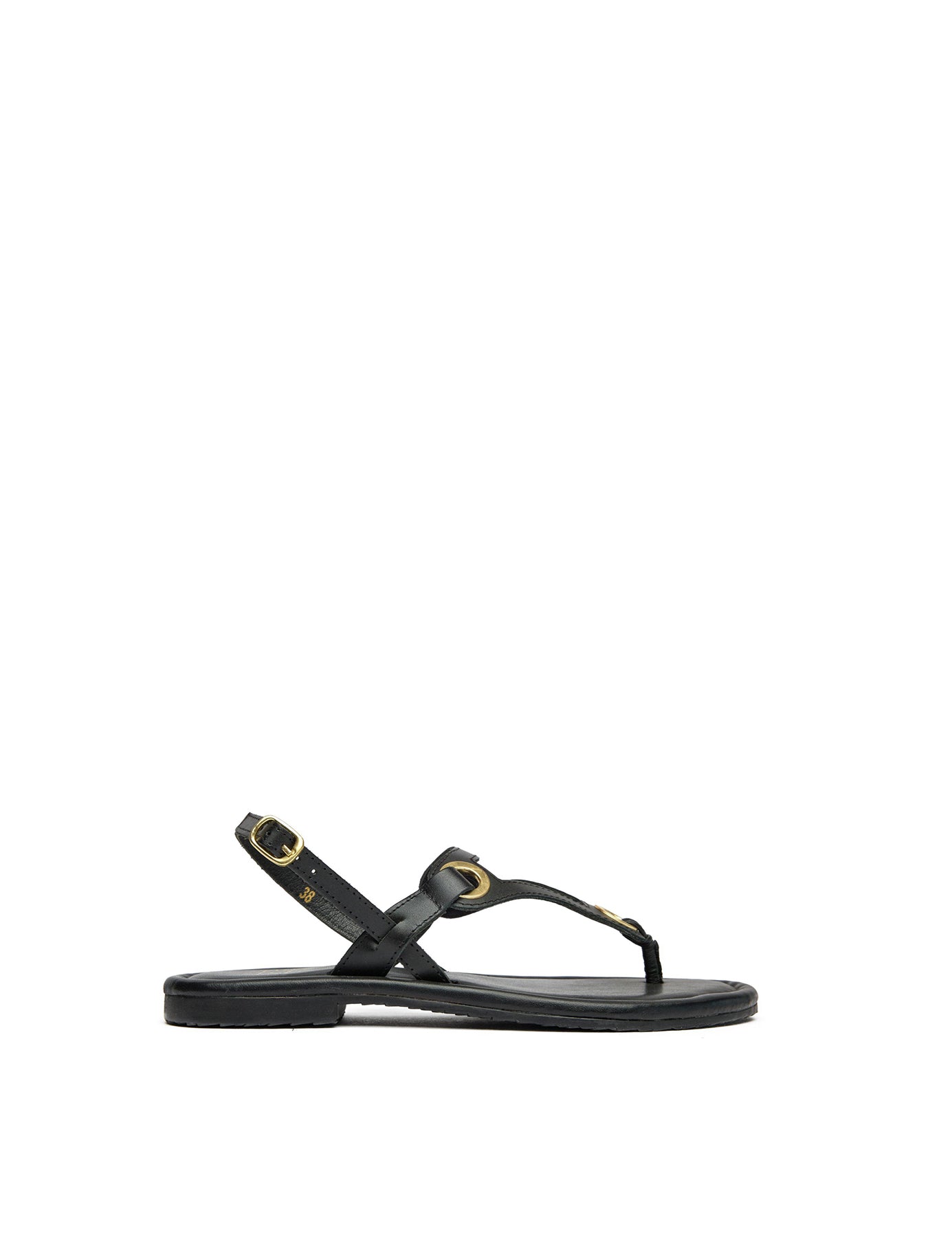 Lou Leather Sandals Black