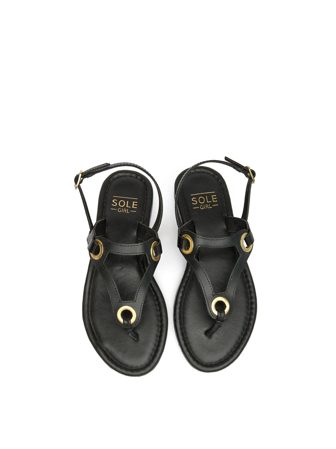 Lou Leather Sandals Black