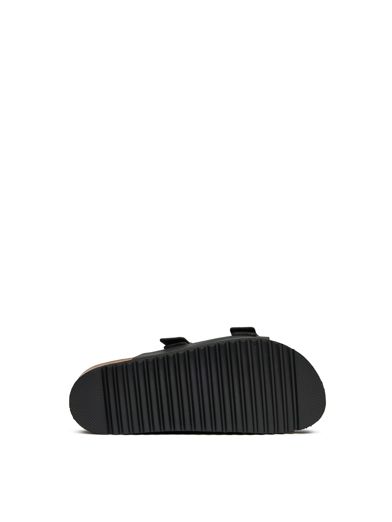 Vegan Plum Footbed Reptile Sandals Black
