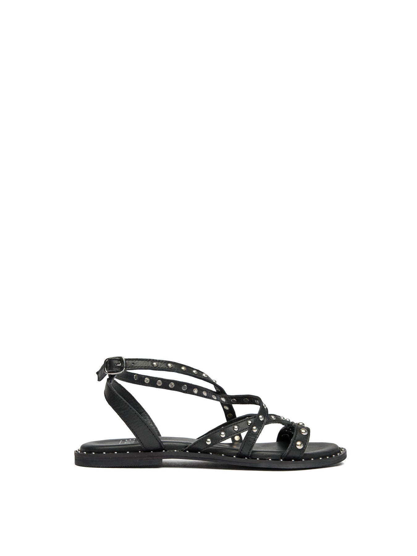 Rach Gladiator Leather Sandals Black
