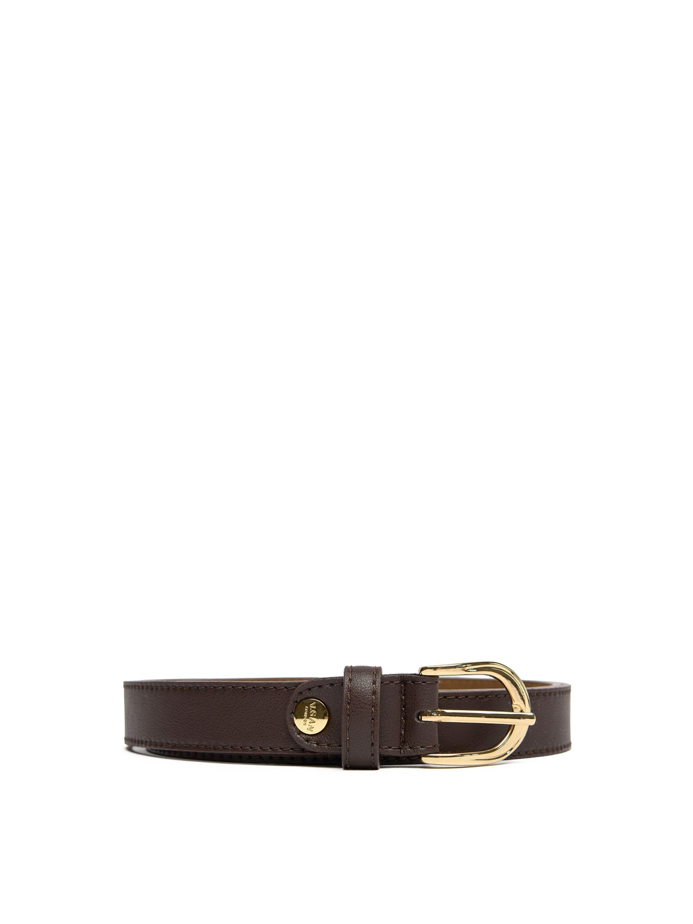 Vegan Stud 2.5cm Belt Brown