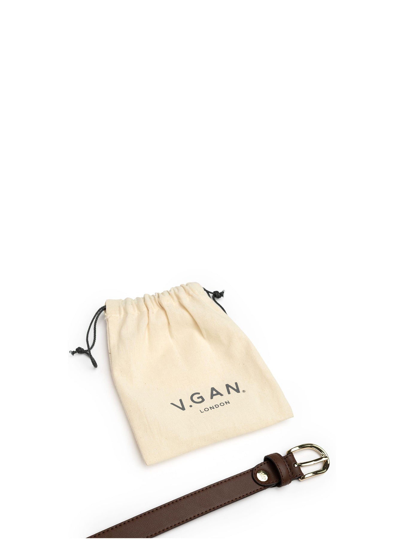 Vegan Stud 2.5cm Belt Brown