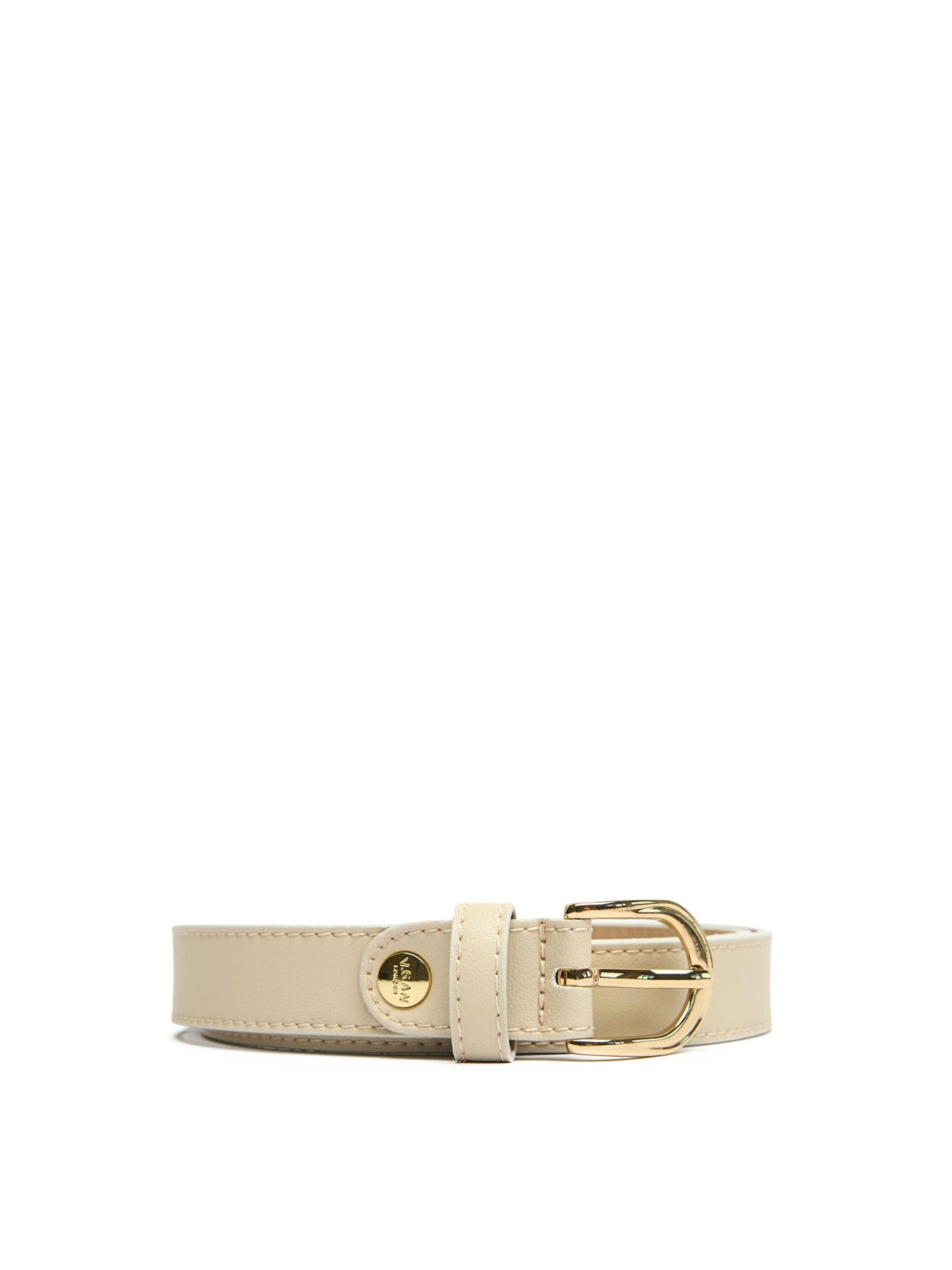 Vegan Stud 2.5cm Belt White
