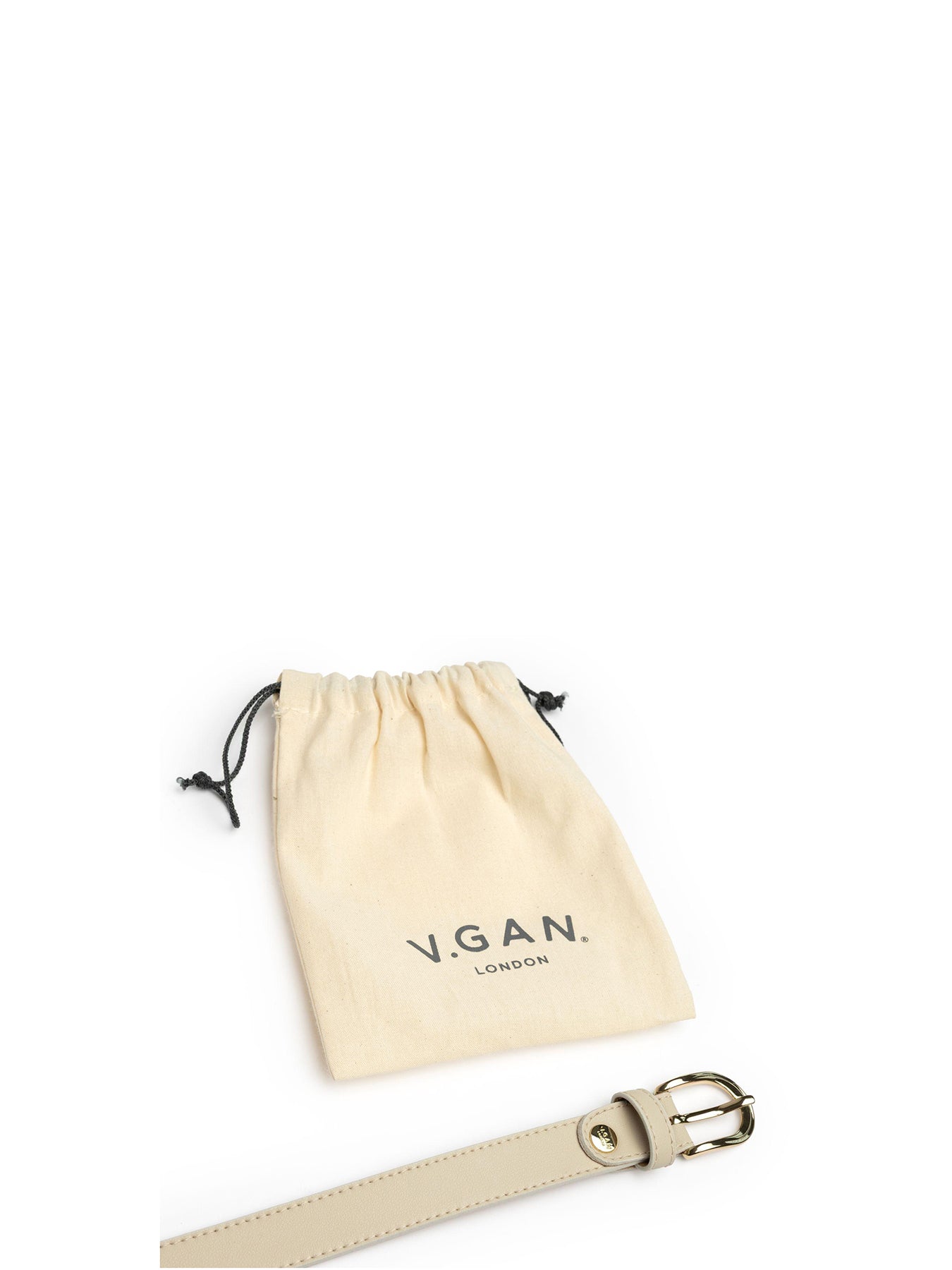 Vegan Stud 2.5cm Belt White