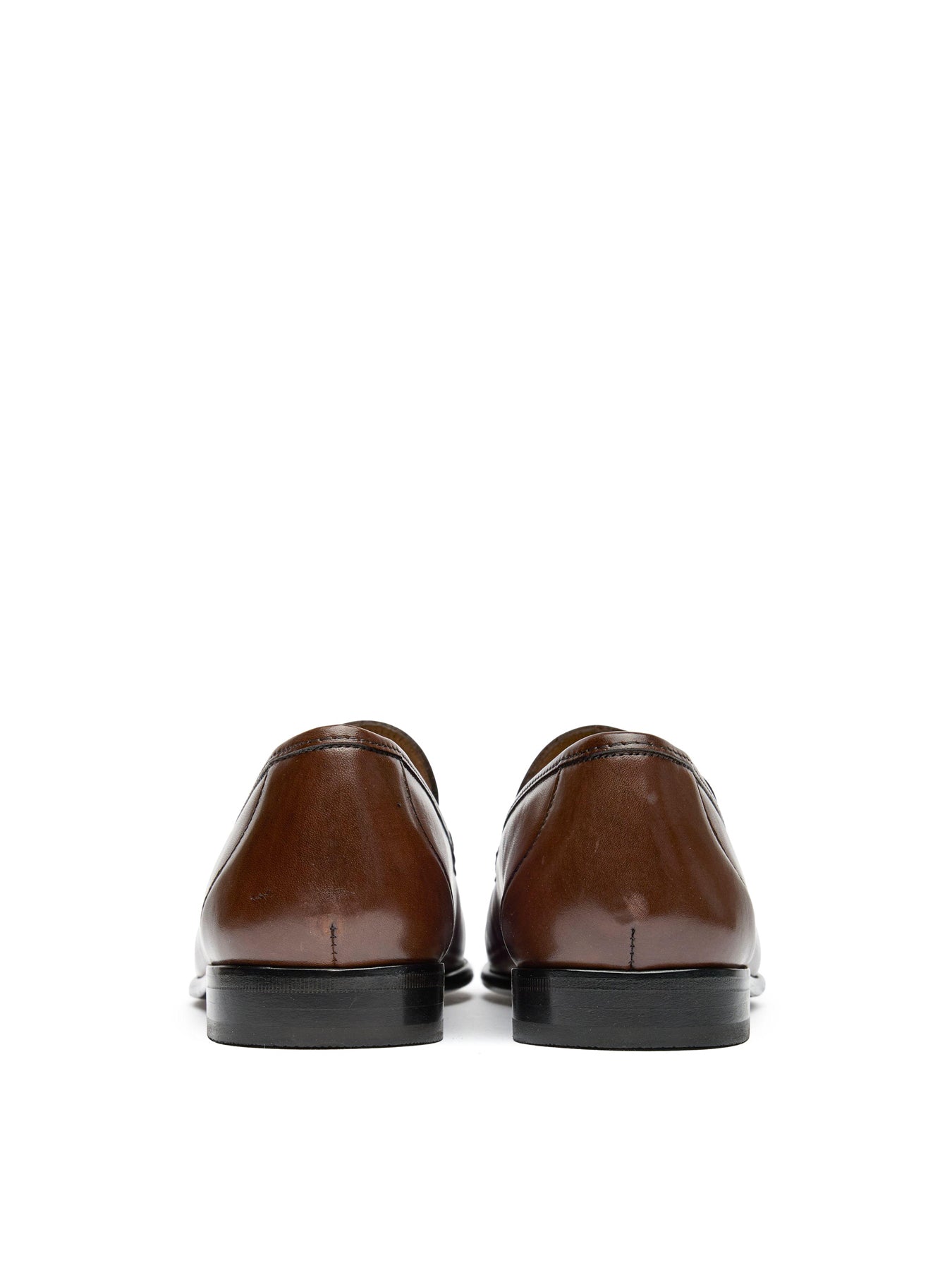 Twin Tassel Leather Loafers Brown