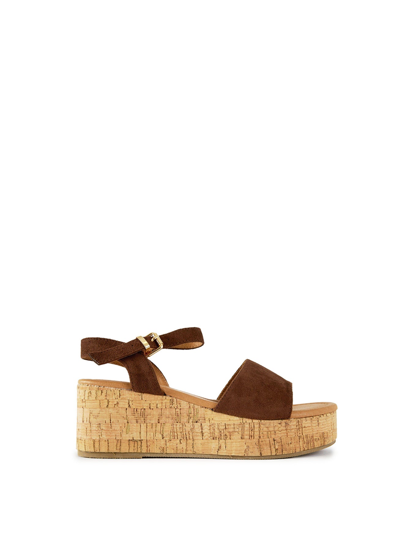 Gotu Cork Wedge Sandals Brown