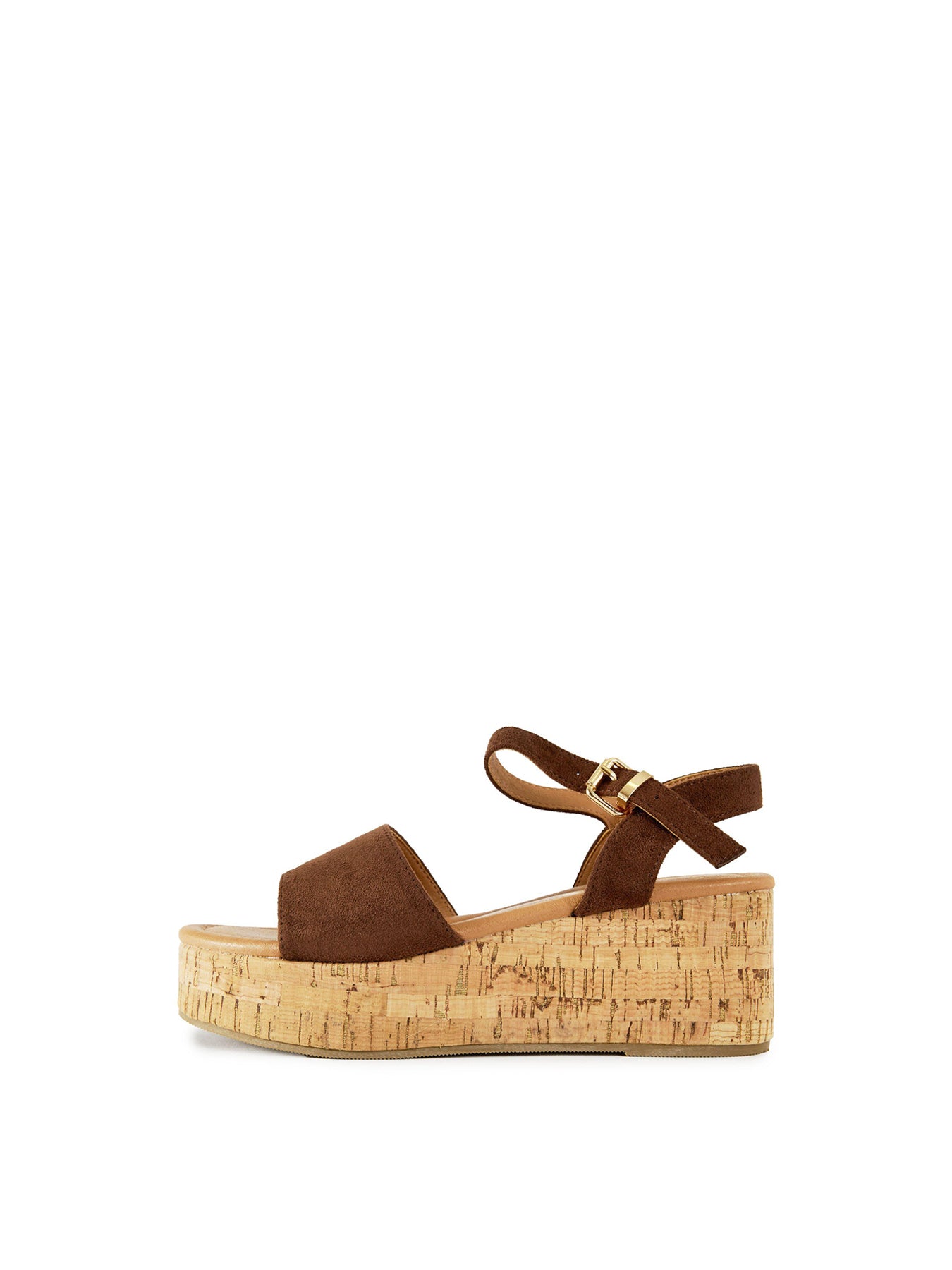 Gotu Cork Wedge Sandals Brown