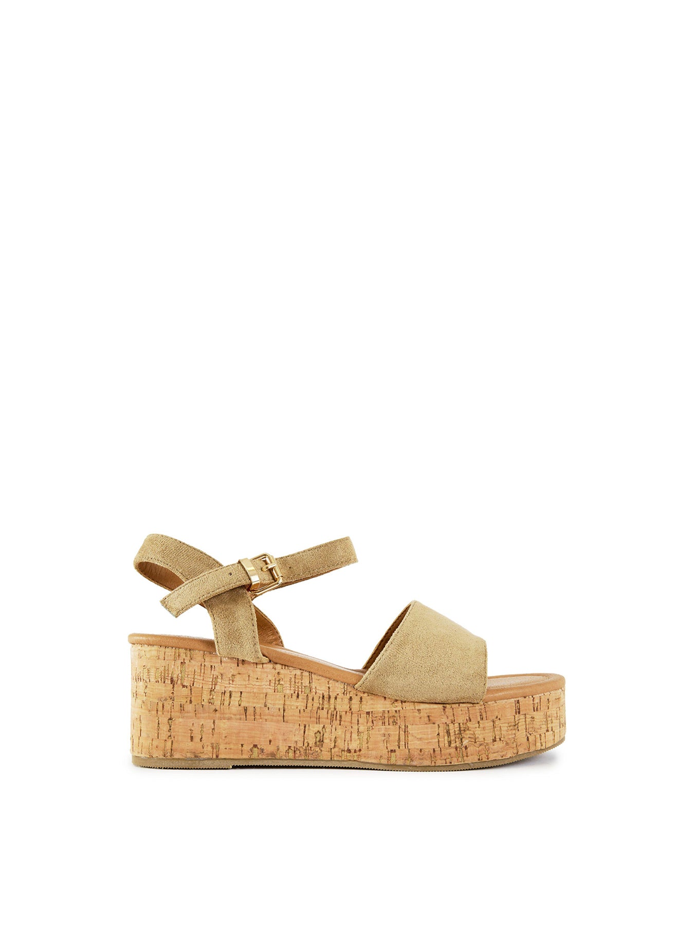 Gotu Cork Wedge Sandals Brown
