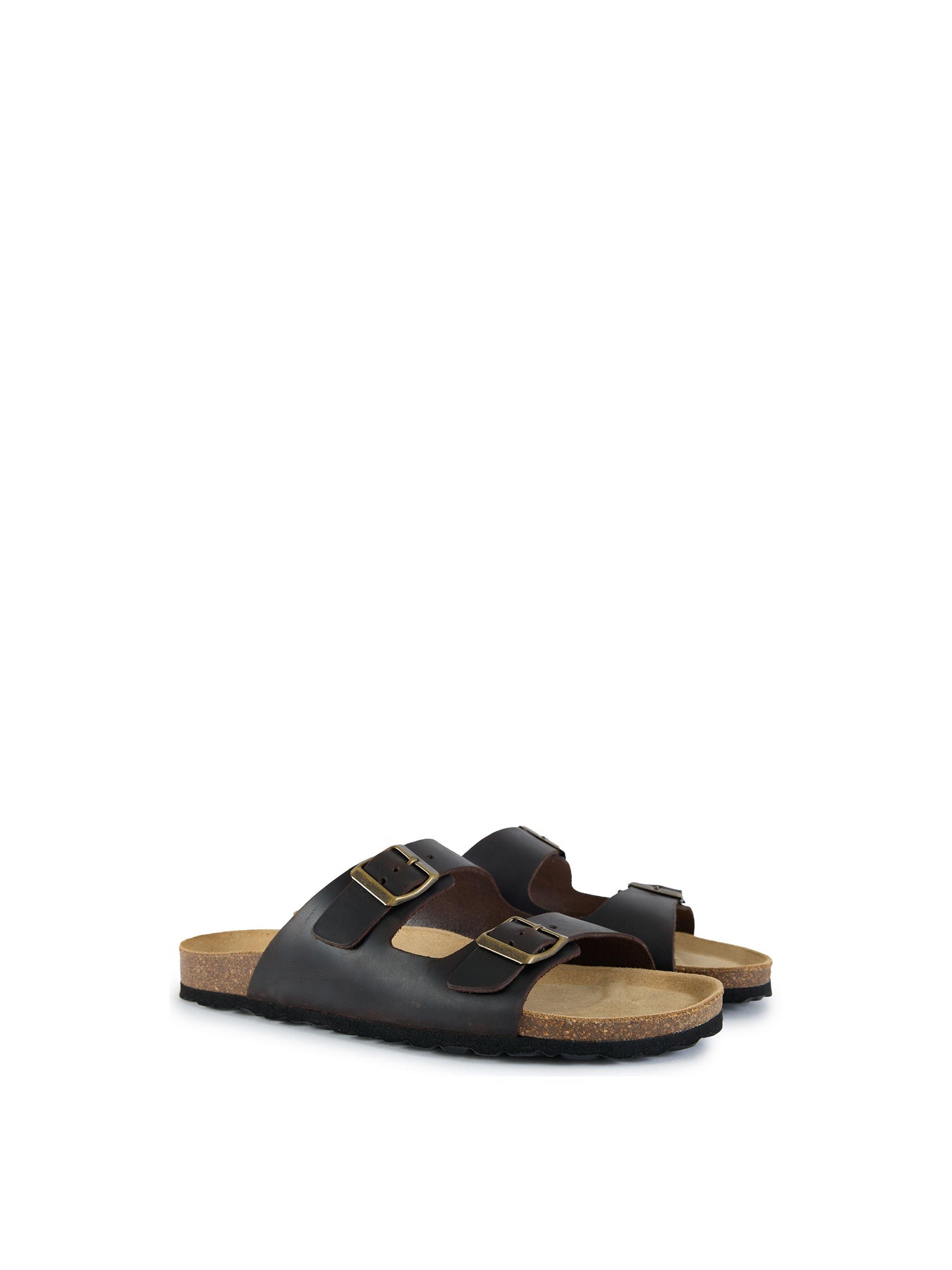 Nash Footbed Leather Sandals Brown