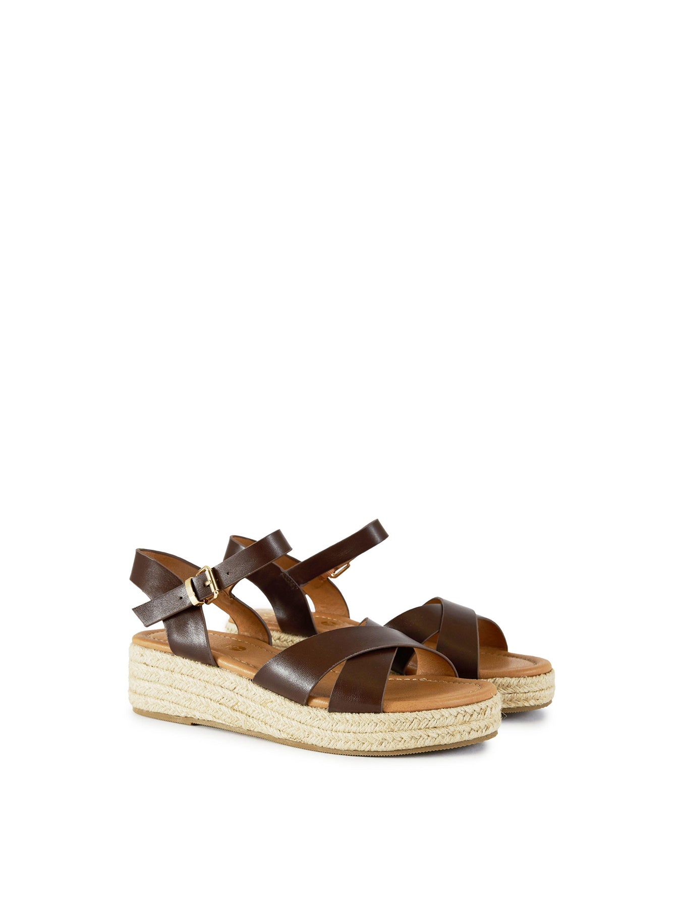 Pekoe Espadrille Wedge Sandals Brown