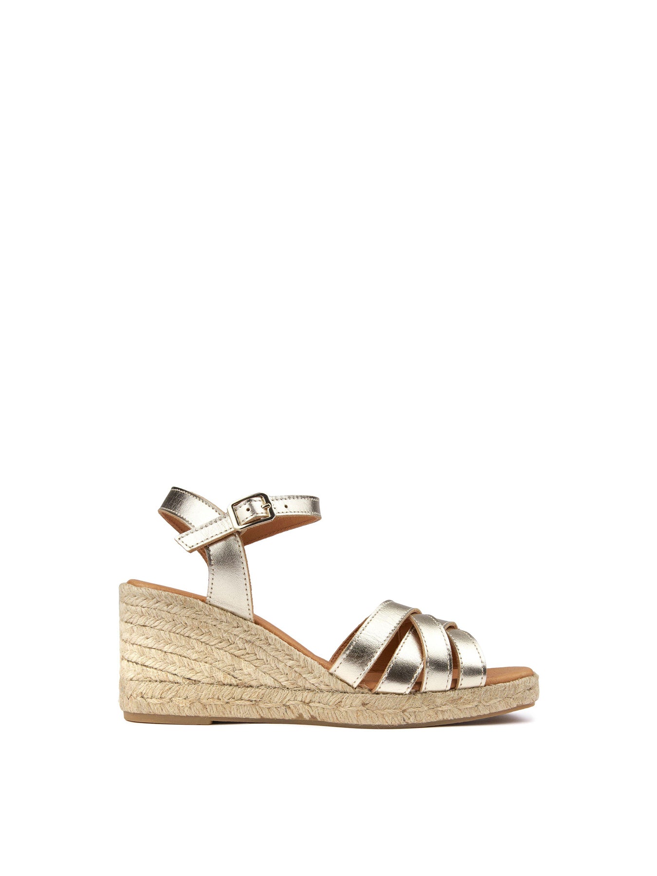 Angel Espadrille Wedge Sandals Gold