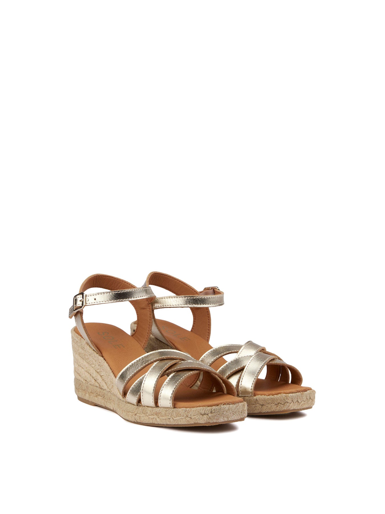Angel Espadrille Wedge Sandals Gold