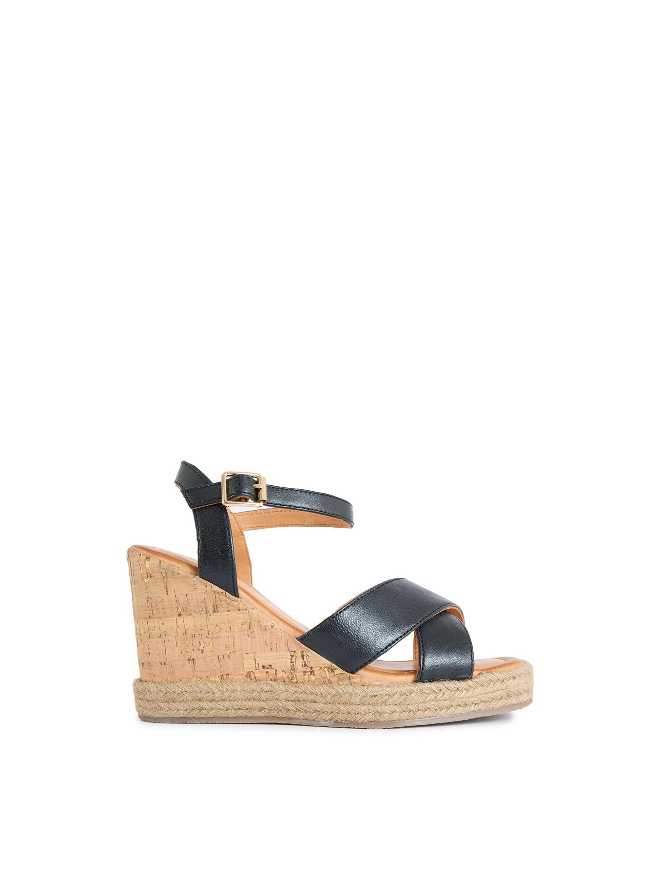 Brita Wedge Sandals Black